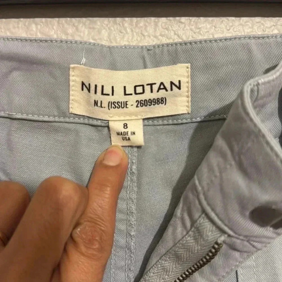 NILI LOTAN Jenna Straight Leg with Tape Mid Rise Cropped Pant - Picture 6 of 7